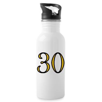 30. 30 YEARS. 30th ANNIVERSARY. 30 YEARS ANNIVERSARY. - Water bottle with straw - white - Right