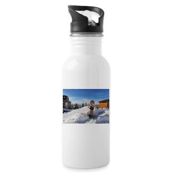 Snowboard auf sonniger Piste  - Trinkflasche mit integriertem Trinkhalm - Weiß - Rechts