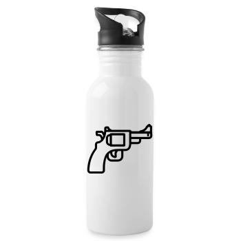 Revolver - Trinkflasche mit integriertem Trinkhalm - Weiß - Rechts