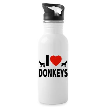 donkey - Water bottle with straw - white - Right