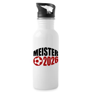 Meister 2026 Meisterschaft - Trinkflasche mit integriertem Trinkhalm - Weiß - Rechts