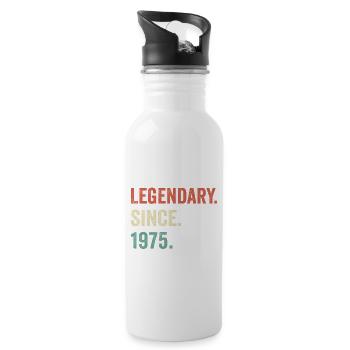 legendär seit 1975 - Trinkflasche mit integriertem Trinkhalm - Weiß - Rechts