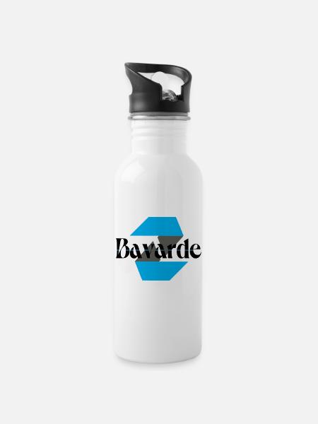 Logo bavarde - Gourde avec paille intégrée - blanc
