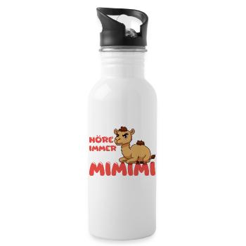 Ich Höre Immer Nur Mimimi Kamel - Trinkflasche mit integriertem Trinkhalm - Weiß - Rechts