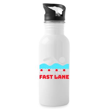 Life In The Fast Lane Float Funny Pool Saying - Water bottle with straw - white - Right