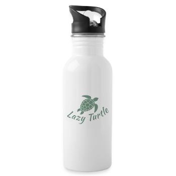 Lazy Turtle Ocean Beach Hawaii Chill Sea Life - Water bottle with straw - white - Right