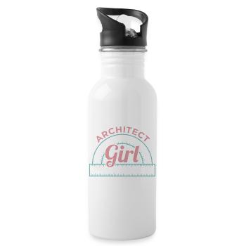 Architecture Girl - Water bottle with straw - white - Right