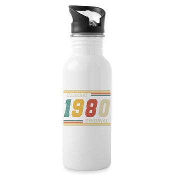 Classic 1980 original 1980 - Trinkflasche mit integriertem Trinkhalm - Weiß - Rechts
