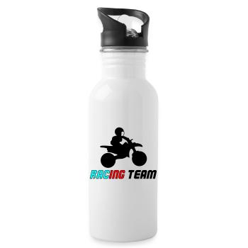 Racing Neon Typo Sprint - Trinkflasche mit integriertem Trinkhalm - Weiß - Rechts