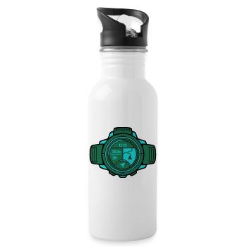 Modern GPS Sports Watch Runner - Water bottle with straw - white - Right