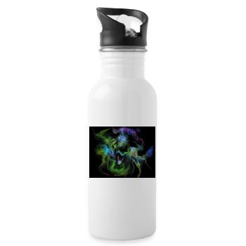 Cosmic Smoke Nebula Orb - Water bottle with straw - white - Right