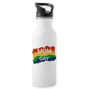 Lesbian Mom for Maternity - Water bottle with straw - white - Right