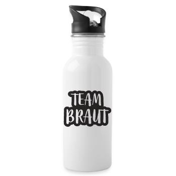 Team Braut - Trinkflasche mit integriertem Trinkhalm - Weiß - Rechts