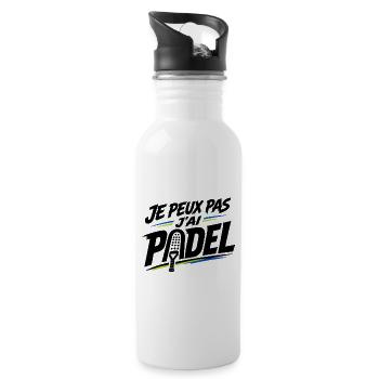 Je peux pas j’ai padel - Gourde avec paille intégrée - blanc - Droite