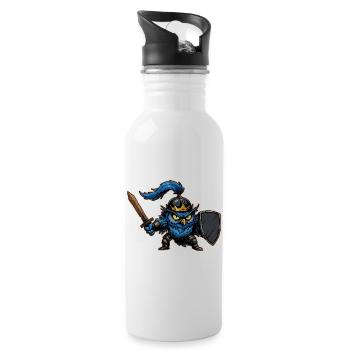 Knight Owl Ren Faire Mittelalterfest Lustig - Trinkflasche mit integriertem Trinkhalm - Weiß - Rechts