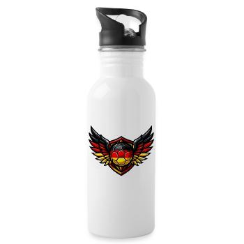 Soccer Germany Coat of Arms - Water bottle with straw - white - Right