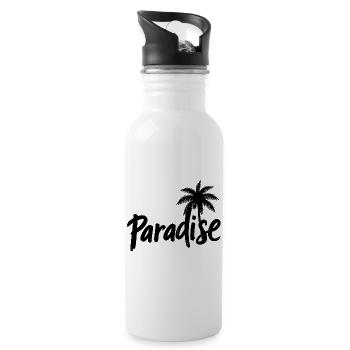 Paradiespalmen - Trinkflasche mit integriertem Trinkhalm - Weiß - Rechts
