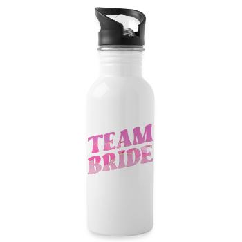 Wedding Team Bride - Water bottle with straw - white - Right