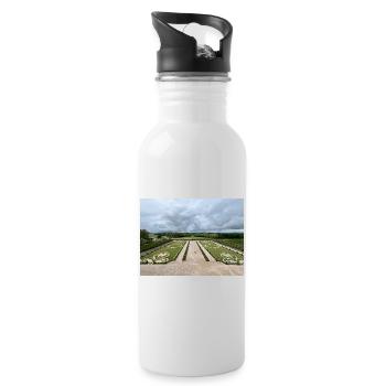 French Garden of the Château de Chambord - Water bottle with straw - white - Right