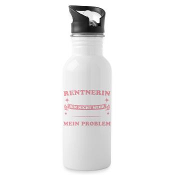 Abschiedsgeschenk Kollegin 2026 Rentnerin - Trinkflasche mit integriertem Trinkhalm - Weiß - Rechts