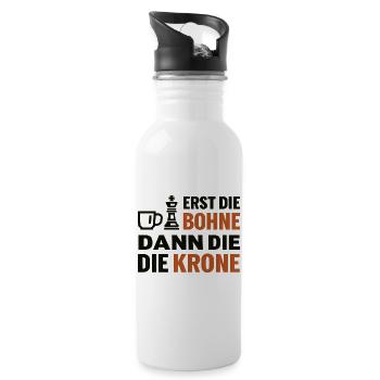 Schach Turnierspieler Kaffee Shirt | Geschenkidee - Trinkflasche mit integriertem Trinkhalm - Weiß - Rechts