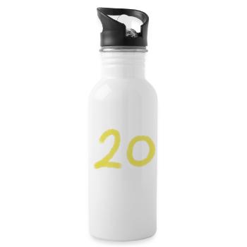 20e anniversaire de Yellow Brush Stroke - Gourde avec paille intégrée - blanc - Droite