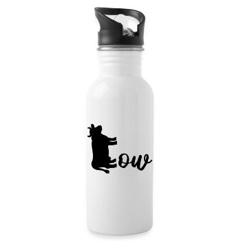 Vache bovine domestique - Gourde avec paille intégrée - blanc - Droite