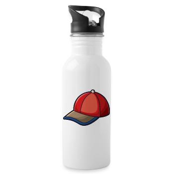 Casquette de baseball de dessins animés - Gourde avec paille intégrée - blanc - Droite