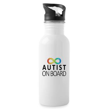 Autiste à bord : autocollants sur la neurodiversité - Gourde avec paille intégrée - blanc - Droite