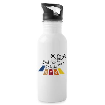 endlich Schule Ben - Trinkflasche mit integriertem Trinkhalm - Weiß - Rechts