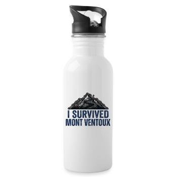 Ich habe Mont Ventoux Radkunst überlebt - Trinkflasche mit integriertem Trinkhalm - Weiß - Rechts