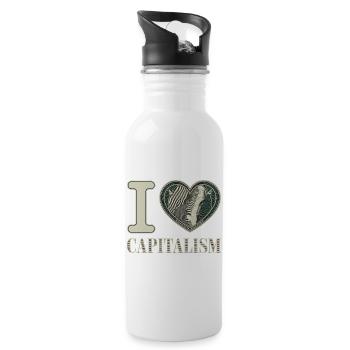 I Love Capitalism Unternehmer Aktien Kapitalismus - Trinkflasche mit integriertem Trinkhalm - Weiß - Rechts