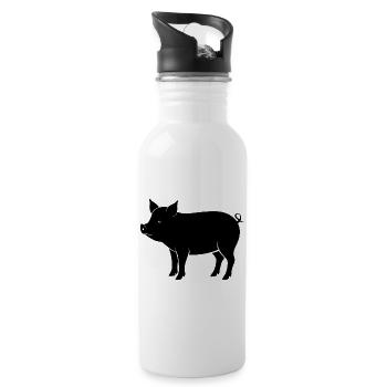 pig - Water bottle with straw - white - Right