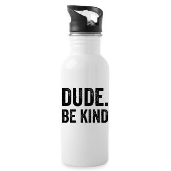 Tag der Solidarität und des Bewusstseins für die E - Trinkflasche mit integriertem Trinkhalm - Weiß - Rechts