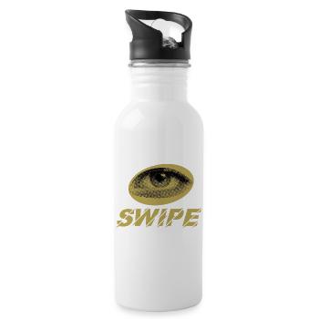 Golden Eye Halftone Swipe - Water bottle with straw - white - Right