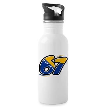 67 Bosnien Edition - Trinkflasche mit integriertem Trinkhalm - Weiß - Rechts