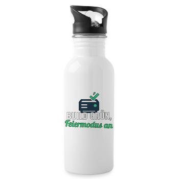 Release‑Shirt für Devs – Build grün, Feier an - Trinkflasche mit integriertem Trinkhalm - Weiß - Rechts