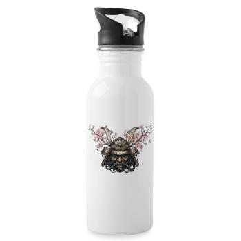 Kabuto-Mechaniker mit Sakura - Trinkflasche mit integriertem Trinkhalm - Weiß - Rechts