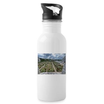 Der Ziergemüsegarten - Trinkflasche mit integriertem Trinkhalm - Weiß - Rechts