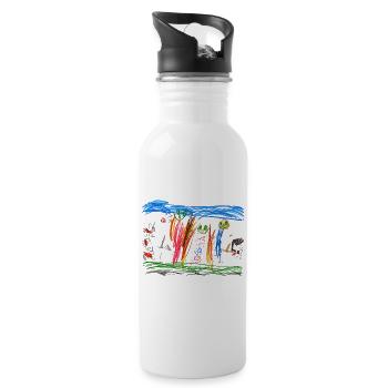Kindertraum Gartenzauber - Trinkflasche mit integriertem Trinkhalm - Weiß - Rechts