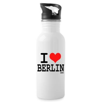 i love berlin - Trinkflasche mit integriertem Trinkhalm - Weiß - Rechts