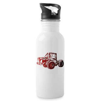 Kirovets K700 Traktor K70 - Trinkflasche mit integriertem Trinkhalm - Weiß - Rechts