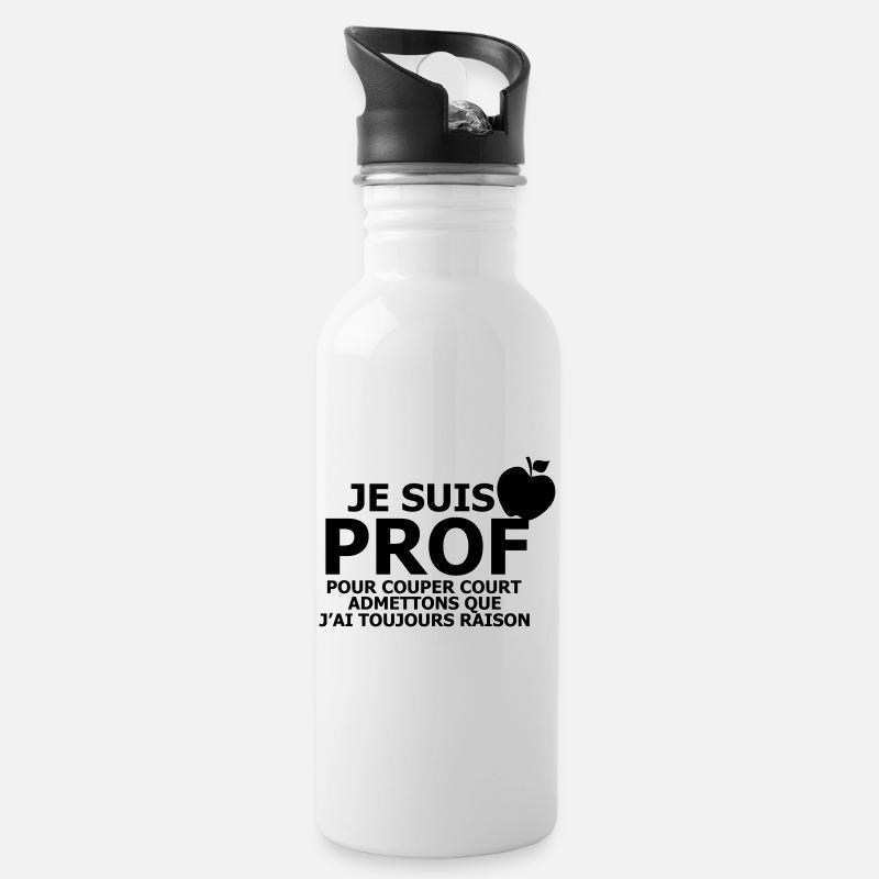 Je suis Prof - Gourde avec paille intégrée - blanc