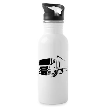 Truck2 - Trinkflasche mit integriertem Trinkhalm - Weiß - Rechts
