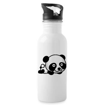 Panda Heureux - Gourde avec paille intégrée - blanc - Droite