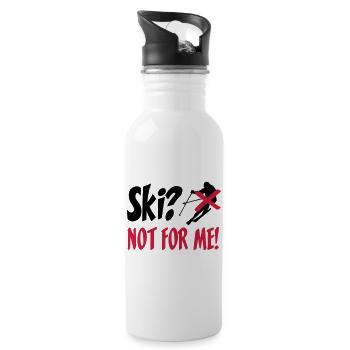 I hate skis - Water bottle with straw - white - Right