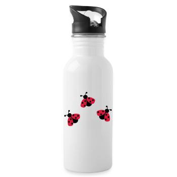 6254398 118120415 Marienkaefer - Trinkflasche mit integriertem Trinkhalm - Weiß - Rechts