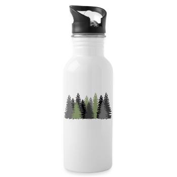 baum tree baumstamm wald forest woods168 - Trinkflasche mit integriertem Trinkhalm - Weiß - Rechts