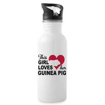 guinea pig - Water bottle with straw - white - Right