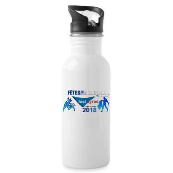 FESTAIRES 2018 - Gourde avec paille intégrée - blanc - Droite